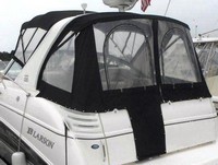 Photo of Larson Cabrio 330, 2008: Bimini Top, Side Curtains, Camper Top, Camper Side and Aft Curtains, viewed from Port Rear 