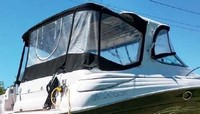 Larson® Cabrio 370 Day Cruiser Camper-Top-Side-Curtains-OEM-T3.5™ Pair Factory Camper SIDE CURTAINS (Port and Starboard sides) with Eisenglass window(s) zip to OEM Camper Top and Aft Curtains (not included), OEM (Original Equipment Manufacturer)