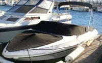 Photo of Larson SEI 180 Sport, 2008: Bimini Top in Boot, Bow Cover Cockpit Cover, viewed from Port Front 