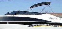 Photo of Larson Senza 206 Low Profile WindShield Bimini Top in Boot, 2008 viewed from Port Front 