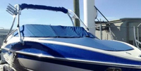 Photo of Larson Senza 206 Std WindShield, 2007: Bimini Top in Boot, Bow Cover Cockpit Cover, viewed from Starboard Front 