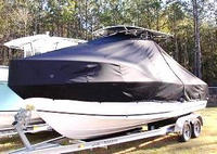Photo of Mako 212CC 20xx T-Top Boat-Cover, viewed from Port Front 