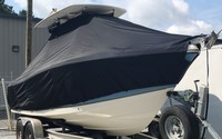 Photo of Mako 232cc 20xx T-Top Boat-Cover, viewed from Starboard Front 