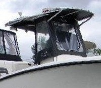 Photo of Mako 234CC, 2008: Factory T-Top, Front Spray Visor T-Top, Side Curtains, viewed from Starboard Front 