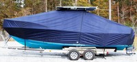 Mako® 251CC T-Top-Boat-Cover-Elite™ Custom fit TTopCover(tm) (Elite(r) Top Notch(tm) 9oz./sq.yd. fabric) attaches beneath factory installed T-Top or Hard-Top to cover boat and motors