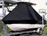 McKee Craft® Marathon 184CC T-Top-Boat-Cover-Sunbrella™ Custom fit TTopCover(tm) (Sunbrella(r) 9.25oz./sq.yd. solution dyed acrylic fabric) attaches beneath factory installed T-Top or Hard-Top to cover entire boat and motor(s)