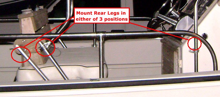 Montauk-T-Topless&trade; Rear Leg Mounting Options Picture