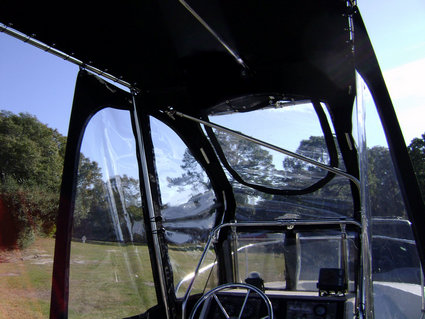 Inside Montauk-T-Topless&trade; Spray-Shield & Gull-Wings on 1982 Boston Whaler&reg; Montauk&trade; 17 Picture