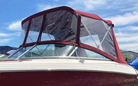 Monterey® 194 FS Bimini-Aft-Curtain-OEM-T6™ Factory Bimini AFT CURTAIN with Eisenglass window(s) for Bimini-Top (not included) angles back to Transom area (not vertical), OEM (Original Equipment Manufacturer)