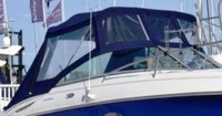 Photo of Monterey 248 LS Montura Bowrider, 2005: Bimini Top, Front Connector, Side and Aft Curtains, viewed from Starboard Front 