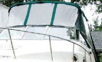 Photo of Monterey 256 Cruiser, 1998: Bimini Top, Front Connector, Side Curtains Bimini Aft Curtain, viewed from Port Front 