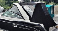 Monterey® 260 Sport Yacht Hard Top Camper-Top-Aft-Curtain-OEM-G7™ Factory Camper AFT CURTAIN with clear Eisenglass windows zips to back of OEM Camper Top and Side Curtains (not included) and connects to Transom, OEM (Original Equipment Manufacturer)