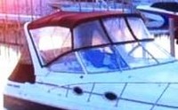 Photo of Monterey 276 Cruiser Arch, 1997: Bimini Top Valance, Front Visor, Side Curtains, Aft Curtain, viewed from Starboard Front 