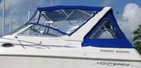 Photo of Monterey 276 Cruiser Arch, 1998: Bimini Top, Front 3 Panel Visor, Side Curtains, Aft Curtain, viewed from Port Side 