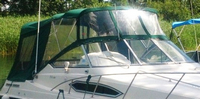 Monterey® 276 Cruiser No Arch Bimini-Visor-OEM-G0.7™ Factory Front VISOR Eisenglass Window Set (typ. 3 front panels, but 1 or 2 on some boats) zips between front of OEM Bimini-Top (not included) and Windshield (NO Side-Curtains, sold separately), OEM (Original Equipment Manufacturer)