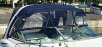 Photo of Monterey 298 Sport Cruiser Arch, 2002: Bimini Top, Front Connector, Side Curtains, Arch-Aft-Top, Arch Aft Curtain, viewed from Starboard Front 