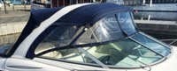 Photo of Monterey 298 Sport Cruiser Arch, 2002: Bimini Top, Front Connector, Side Curtains, Arch-Aft-Top, Arch Aft Curtain, viewed from Starboard Side 