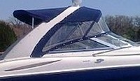 Photo of Monterey 298 Sport Cruiser Arch, 2003: Bimini Top, Front Connector, Side Curtains, Arch-Aft-Top, viewed from Starboard Side 