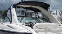 Photo of Monterey 298 Sport Cruiser Arch, 2006: Bimini Top, Front Connector, Side Curtains, Arch-Aft-Top, viewed from Port Rear 