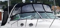 Photo of Monterey 302 Cruiser, 2005: Bimini Top, Front Connector Bimini Side Curtains, Arch-Aft-Top, Camper Top, Camper Top, Side Curtains, viewed from Starboard Front 