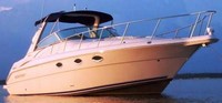 Photo of Monterey 322 Cruiser, 2004: Bimini Top, Arch-Aft-Top, viewed from Starboard Front 