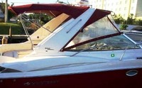 Monterey® 350 Sport Yacht Bimini Bimini-Top-Canvas-Zippered-Seamark-OEM-T4™ Factory Bimini CANVAS (no frame) with Zippers for OEM front Connector and Curtains (not included), SeaMark(r) vinyl-lined Sunbrella(r) fabric, OEM (Original Equipment Manufacturer)