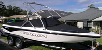Photo of Moomba Outback V, 2007: Cockpit Cover-, Bow Cover, viewed from Starboard Front 