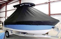 NauticStar® 19XS T-Top-Boat-Cover-Sunbrella™ Custom fit TTopCover(tm) (Sunbrella(r) 9.25oz./sq.yd. solution dyed acrylic fabric) attaches beneath factory installed T-Top or Hard-Top to cover entire boat and motor(s)