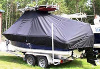 NauticStar® 2000 Offshore Sport T-Top-Boat-Cover-Sunbrella-1399™ Custom fit TTopCover(tm) (Sunbrella(r) 9.25oz./sq.yd. solution dyed acrylic fabric) attaches beneath factory installed T-Top or Hard-Top to cover entire boat and motor(s)