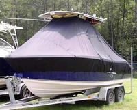 NauticStar® 2000 Offshore T-Top-Boat-Cover-Sunbrella-1399™ Custom fit TTopCover(tm) (Sunbrella(r) 9.25oz./sq.yd. solution dyed acrylic fabric) attaches beneath factory installed T-Top or Hard-Top to cover entire boat and motor(s)