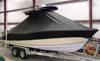 NauticStar® 2200 Offshore T-Top-Boat-Cover-Sunbrella-1399™ Custom fit TTopCover(tm) (Sunbrella(r) 9.25oz./sq.yd. solution dyed acrylic fabric) attaches beneath factory installed T-Top or Hard-Top to cover entire boat and motor(s)