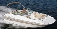 Photo of Nauticstar 232DC Sport Deck IO, 2009: Bimini Top in Boot, viewed from Starboard Front 