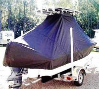 Pioneer® 180 Islander T-Top-Boat-Cover-Wmax-699™ Custom fit TTopCover(tm) (WeatherMAX(tm) 8oz./sq.yd. solution dyed polyester fabric) attaches beneath factory installed T-Top or Hard-Top to cover entire boat and motor(s)