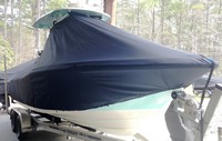 Photo of Pioneer® 	222 Sport Fish 20xx T-Top Boat-Cover, viewed from Starboard Front 