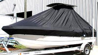 Polar® 1900CC T-Top-Boat-Cover-Sunbrella-1099™ Custom fit TTopCover(tm) (Sunbrella(r) 9.25oz./sq.yd. solution dyed acrylic fabric) attaches beneath factory installed T-Top or Hard-Top to cover entire boat and motor(s)