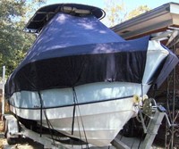 Polar® 2300CC T-Top-Boat-Cover-Sunbrella-1499™ Custom fit TTopCover(tm) (Sunbrella(r) 9.25oz./sq.yd. solution dyed acrylic fabric) attaches beneath factory installed T-Top or Hard-Top to cover entire boat and motor(s)