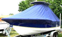 Polar® 2310BB T-Top-Boat-Cover-Sunbrella-1499™ Custom fit TTopCover(tm) (Sunbrella(r) 9.25oz./sq.yd. solution dyed acrylic fabric) attaches beneath factory installed T-Top or Hard-Top to cover entire boat and motor(s)