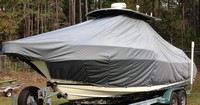 Photo of Pursuit 2470 20xx T-Top Boat-Cover, viewed from Port Front 