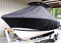 Pursuit® C-230 T-Top-Boat-Cover-Sunbrella-1499™ Custom fit TTopCover(tm) (Sunbrella(r) 9.25oz./sq.yd. solution dyed acrylic fabric) attaches beneath factory installed T-Top or Hard-Top to cover entire boat and motor(s)
