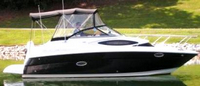 Photo of Regal 2565, 2006: Bimini Top, Front Visor, Side Curtains, Camper Top, viewed from Starboard Side 