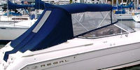Photo of Regal 2850, 2001: Bimini Top, Front Visor, Side Curtains, Aft Curtain, viewed from Starboard Rear 
