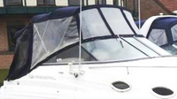 Regal® Commodore 2465 Bimini-Top-Canvas-Frame-Zippered-Seamark-OEM-G3™ Factory BIMINI-TOP CANVAS on FRAME with Zippers for OEM front Visor and Curtains (not included) with Mounting Hardware (no boot cover) (this Bimini-Top may have been SeaMark(r) vinyl-lined Sunbrella(r) prior to 2008 through 2018, now they are Sunbrella(r) to avoid mold issues), OEM (Original Equipment Manufacturer)