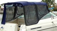 Regal® Commodore 258 Camper-Top-Aft-Curtain-OEM-G2™ Factory Camper AFT CURTAIN with clear Eisenglass windows zips to back of OEM Camper Top and Side Curtains (not included) and connects to Transom, OEM (Original Equipment Manufacturer)