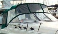 Regal® Commodore 2660 Bimini-Visor-OEM-G1.7™ Factory Front VISOR Eisenglass Window Set (typ. 3 front panels, but 1 or 2 on some boats) zips between front of OEM Bimini-Top (not included) and Windshield (NO Side-Curtains, sold separately), OEM (Original Equipment Manufacturer)