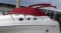 Photo of Regal Commodore 2660, 2001: Bimini Top in Boot, Camper Top in Boot, Cockpit Cover with Bimini and Camper Frame Cutouts, viewed from Port Front 