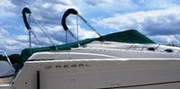 Photo of Regal Commodore 2660, 2001: Bimini Top in Boot, Camper Top in Boot, Cockpit Cover with Bimini and Camper Frame Cutouts, viewed from Starboard Side 