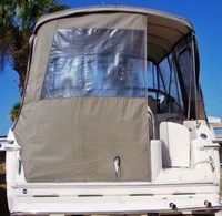 Regal® Commodore 2660 Camper-Top-Aft-Curtain-OEM-G3.2™ Factory Camper AFT CURTAIN with clear Eisenglass windows zips to back of OEM Camper Top and Side Curtains (not included) and connects to Transom, OEM (Original Equipment Manufacturer)