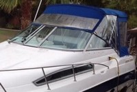 Regal® Commodore 272 Bimini-Visor-OEM-G0.7™ Factory Front VISOR Eisenglass Window Set (typ. 3 front panels, but 1 or 2 on some boats) zips between front of OEM Bimini-Top (not included) and Windshield (NO Side-Curtains, sold separately), OEM (Original Equipment Manufacturer)
