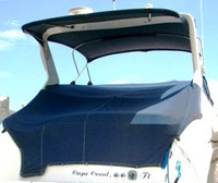 Regal® Commodore 2760 Camper-Top-Aft-Curtain-OEM-G4™ Factory Camper AFT CURTAIN with clear Eisenglass windows zips to back of OEM Camper Top and Side Curtains (not included) and connects to Transom, OEM (Original Equipment Manufacturer)