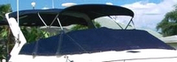 Regal® Commodore 2760 Bimini-Top-Canvas-Frame-Boot-Zippered-Seamark-OEM-G2™ Factory BIMINI TOP CANVAS on FRAME with zippers and BOOT COVER with Zippers for OEM front Visor and Side Curtains (not included) (this Bimini-Top may have been SeaMark(r) vinyl-lined Sunbrella(r) prior to 2008 through 2018, now they are Sunbrella(r) to avoid mold issues), OEM (Original Equipment Manufacturer)